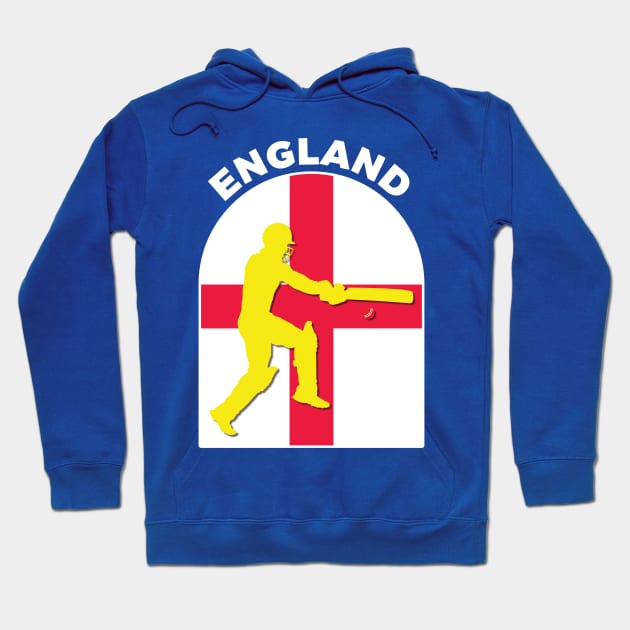 England Cricket Batsman England Flag Hoodie by DPattonPD